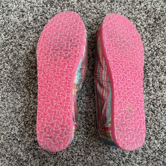 Girls TOMS Glitter Sparkle Rainbow Alpargata Shoe (Size 2) - Picture 3 of 3